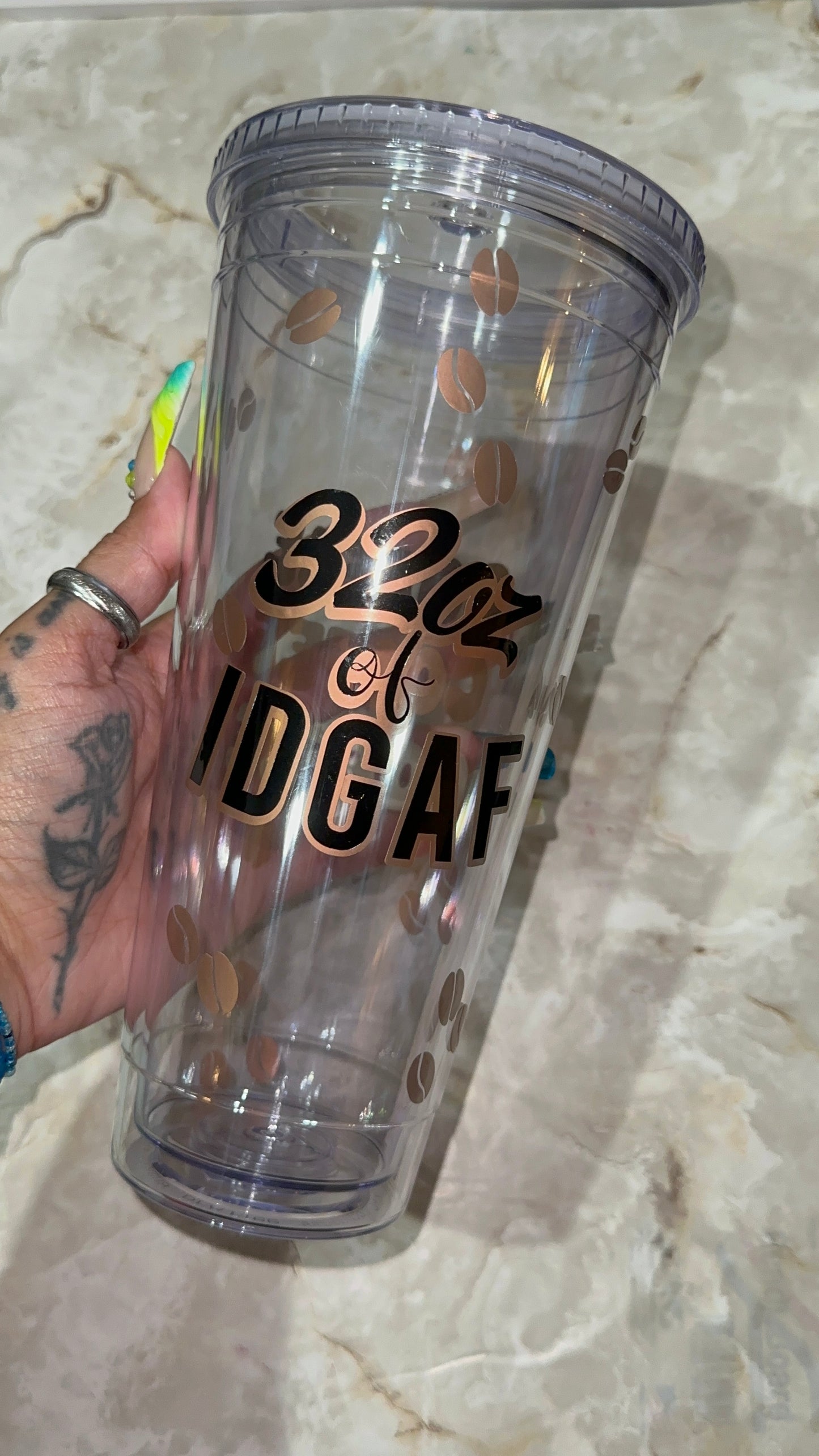 32oz of IDGAF Tumbler - Oops cup (minor scratch)